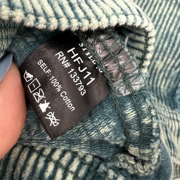 POL Clothing 100% Cotton corduroy studded jacket green blue wash women's size M - Picture 7 of 9